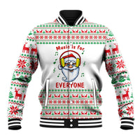 Funny Santa Music Is For Everyone Christmas Baseball Jacket Xmas Holiday Patterns - Wonder Print Shop