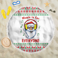 Funny Santa Music Is For Everyone Christmas Beach Blanket Xmas Holiday Patterns - Wonder Print Shop