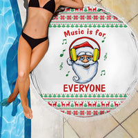 Funny Santa Music Is For Everyone Christmas Beach Blanket Xmas Holiday Patterns - Wonder Print Shop