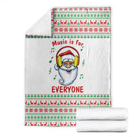 Funny Santa Music Is For Everyone Christmas Blanket Xmas Holiday Patterns - Wonder Print Shop