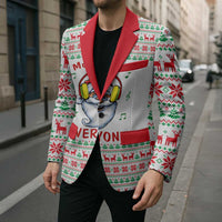 Funny Santa Music Is For Everyone Christmas Blazer Xmas Holiday Patterns - Wonder Print Shop