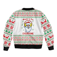 Funny Santa Music Is For Everyone Christmas Bomber Jacket Xmas Holiday Patterns - Wonder Print Shop