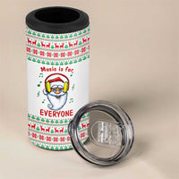 Funny Santa Music Is For Everyone Christmas 4 in 1 Can Cooler Tumbler Xmas Holiday Patterns - Wonder Print Shop