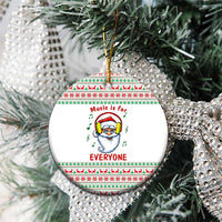 Funny Santa Music Is For Everyone Christmas Ceramic Ornament Xmas Holiday Patterns - Wonder Print Shop