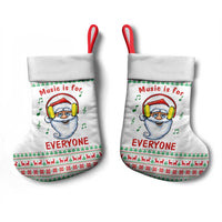 Funny Santa Music Is For Everyone Christmas Stocking Xmas Holiday Patterns - Wonder Print Shop