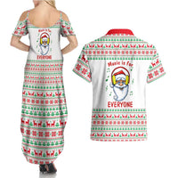 Funny Santa Music Is For Everyone Christmas Couples Matching Summer Maxi Dress and Hawaiian Shirt Xmas Holiday Patterns - Wonder Print Shop
