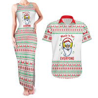 Funny Santa Music Is For Everyone Christmas Couples Matching Tank Maxi Dress and Hawaiian Shirt Xmas Holiday Patterns - Wonder Print Shop