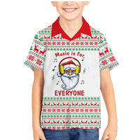 Funny Santa Music Is For Everyone Christmas Family Matching Mermaid Dress and Hawaiian Shirt Xmas Holiday Patterns - Wonder Print Shop