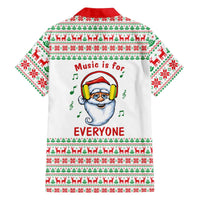 Funny Santa Music Is For Everyone Christmas Family Matching Off The Shoulder Long Sleeve Dress and Hawaiian Shirt Xmas Holiday Patterns - Wonder Print Shop