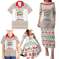 Funny Santa Music Is For Everyone Christmas Family Matching Puletasi and Hawaiian Shirt Xmas Holiday Patterns - Wonder Print Shop