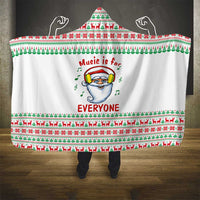 Funny Santa Music Is For Everyone Christmas Hooded Blanket Xmas Holiday Patterns - Wonder Print Shop