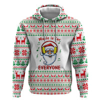 Funny Santa Music Is For Everyone Christmas Hoodie Xmas Holiday Patterns - Wonder Print Shop