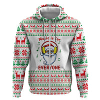 Funny Santa Music Is For Everyone Christmas Hoodie Xmas Holiday Patterns - Wonder Print Shop