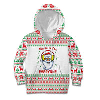Funny Santa Music Is For Everyone Christmas Kid Hoodie Xmas Holiday Patterns - Wonder Print Shop