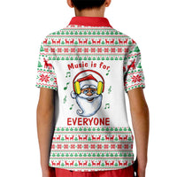Funny Santa Music Is For Everyone Christmas Kid Polo Shirt Xmas Holiday Patterns - Wonder Print Shop