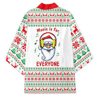 Funny Santa Music Is For Everyone Christmas Kimono Xmas Holiday Patterns - Wonder Print Shop