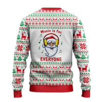 Funny Santa Music Is For Everyone Christmas Ugly Christmas Sweater Xmas Holiday Patterns - Wonder Print Shop