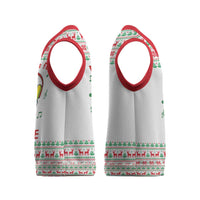 Funny Santa Music Is For Everyone Christmas Knitted V-Neck Vest Xmas Holiday Patterns - Wonder Print Shop