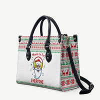 Funny Santa Music Is For Everyone Christmas Leather Bag Xmas Holiday Patterns - Wonder Print Shop