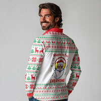 Funny Santa Music Is For Everyone Christmas Long Sleeve Polo Shirt Xmas Holiday Patterns - Wonder Print Shop