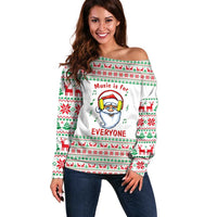 Funny Santa Music Is For Everyone Christmas Off Shoulder Sweater Xmas Holiday Patterns - Wonder Print Shop