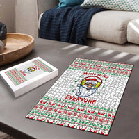 Funny Santa Music Is For Everyone Christmas Puzzle Xmas Holiday Patterns - Wonder Print Shop
