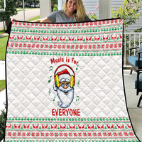 Funny Santa Music Is For Everyone Christmas Quilt Xmas Holiday Patterns - Wonder Print Shop