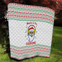 Funny Santa Music Is For Everyone Christmas Quilt Xmas Holiday Patterns - Wonder Print Shop