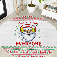 Funny Santa Music Is For Everyone Christmas Round Carpet Xmas Holiday Patterns - Wonder Print Shop