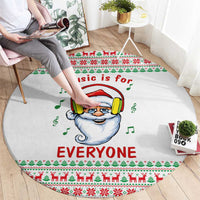 Funny Santa Music Is For Everyone Christmas Round Carpet Xmas Holiday Patterns - Wonder Print Shop