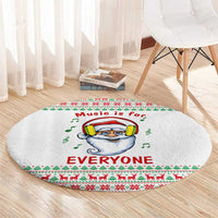Funny Santa Music Is For Everyone Christmas Round Carpet Xmas Holiday Patterns - Wonder Print Shop