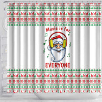 Funny Santa Music Is For Everyone Christmas Shower Curtain Xmas Holiday Patterns - Wonder Print Shop