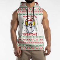 Funny Santa Music Is For Everyone Christmas Sleeveless Hoodie Xmas Holiday Patterns - Wonder Print Shop