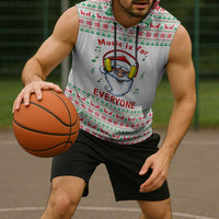 Funny Santa Music Is For Everyone Christmas Sleeveless Hoodie Xmas Holiday Patterns - Wonder Print Shop