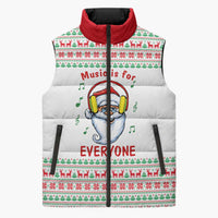 Funny Santa Music Is For Everyone Christmas Sleeveless Puffer Jacket Xmas Holiday Patterns - Wonder Print Shop