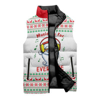 Funny Santa Music Is For Everyone Christmas Sleeveless Puffer Jacket Xmas Holiday Patterns - Wonder Print Shop