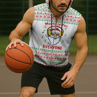 Funny Santa Music Is For Everyone Christmas Sleeveless Zip Hoodie Xmas Holiday Patterns - Wonder Print Shop
