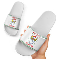 Funny Santa Music Is For Everyone Christmas Slide Sandals Xmas Holiday Patterns - Wonder Print Shop