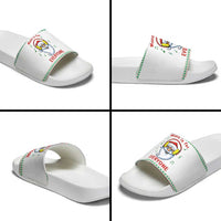 Funny Santa Music Is For Everyone Christmas Slide Sandals Xmas Holiday Patterns - Wonder Print Shop
