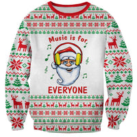 Funny Santa Music Is For Everyone Christmas Sweatshirt Xmas Holiday Patterns - Wonder Print Shop