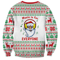 Funny Santa Music Is For Everyone Christmas Sweatshirt Xmas Holiday Patterns - Wonder Print Shop