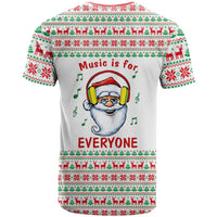 Funny Santa Music Is For Everyone Christmas T Shirt Xmas Holiday Patterns - Wonder Print Shop