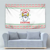Funny Santa Music Is For Everyone Christmas Tapestry Xmas Holiday Patterns - Wonder Print Shop