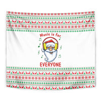 Funny Santa Music Is For Everyone Christmas Tapestry Xmas Holiday Patterns - Wonder Print Shop