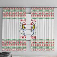 Funny Santa Music Is For Everyone Christmas Window Curtain Xmas Holiday Patterns - Wonder Print Shop