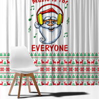 Funny Santa Music Is For Everyone Christmas Window Curtain Xmas Holiday Patterns - Wonder Print Shop