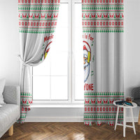 Funny Santa Music Is For Everyone Christmas Window Curtain Xmas Holiday Patterns - Wonder Print Shop