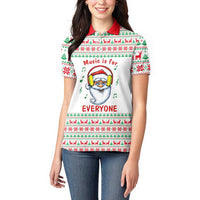 Funny Santa Music Is For Everyone Christmas Women Polo Shirt Xmas Holiday Patterns - Wonder Print Shop