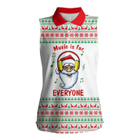 Funny Santa Music Is For Everyone Christmas Women Sleeveless Polo Shirt Xmas Holiday Patterns - Wonder Print Shop