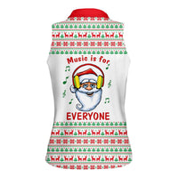 Funny Santa Music Is For Everyone Christmas Women Sleeveless Polo Shirt Xmas Holiday Patterns - Wonder Print Shop